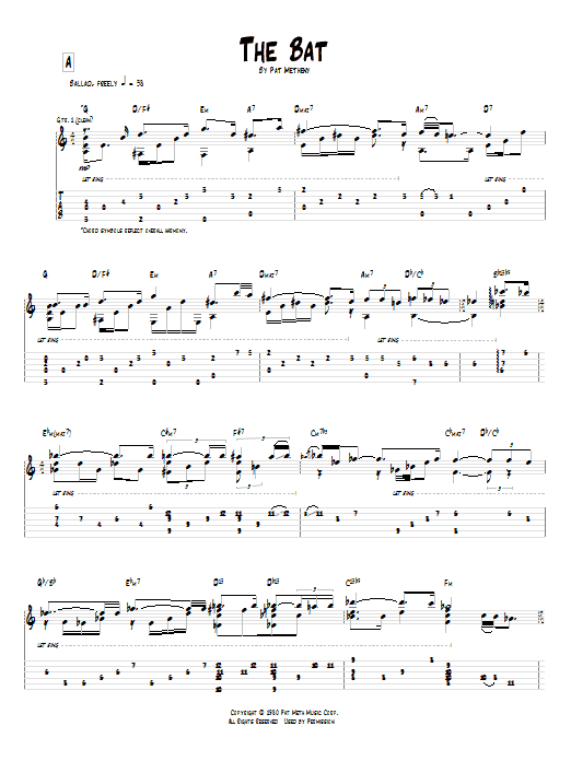 Pat Metheny The Bat sheet music notes and chords arranged for Guitar Tab