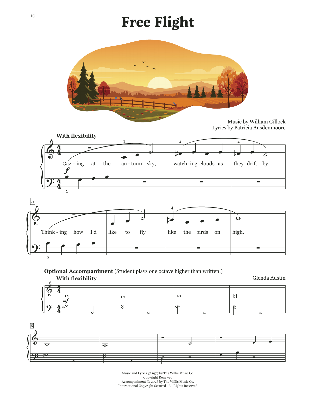 Patricia Ausdenmoore Free Flight sheet music notes and chords arranged for Educational Piano