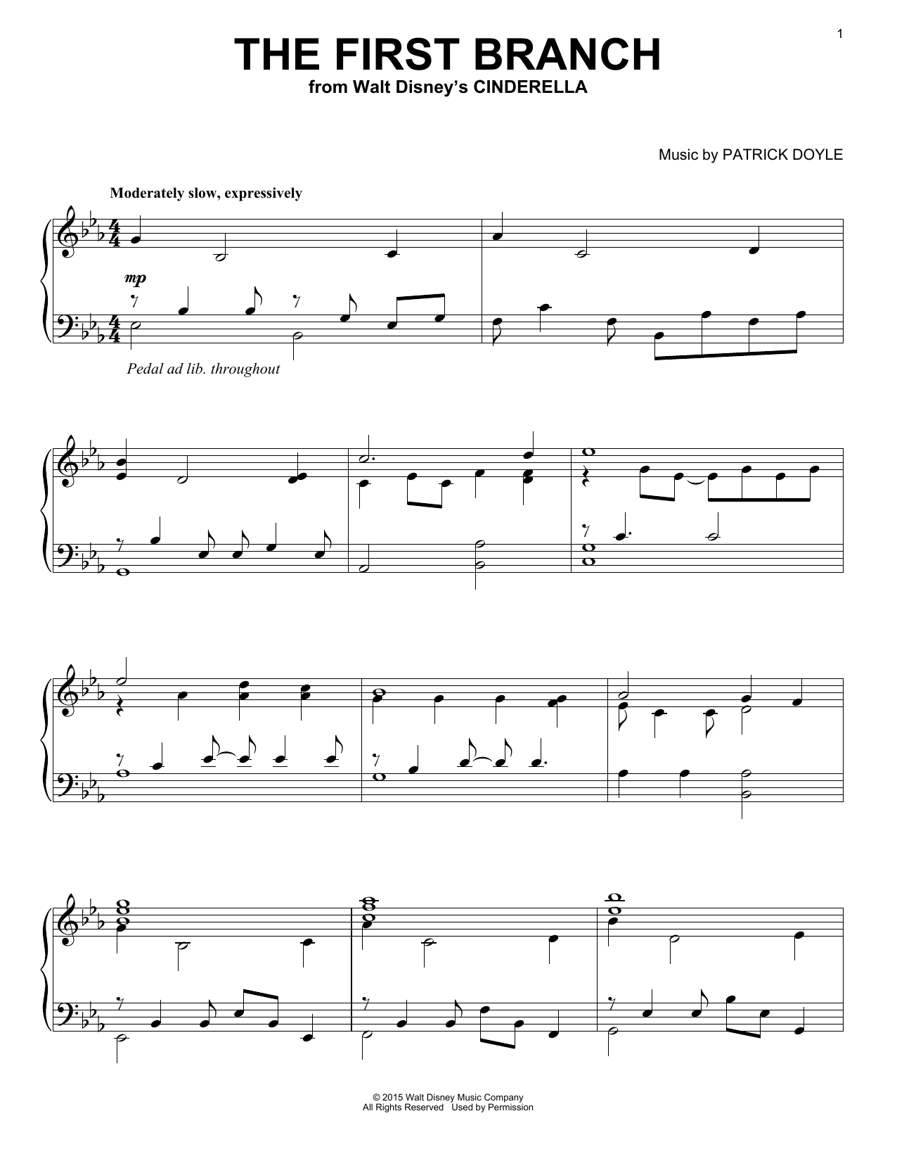Patrick Doyle The First Branch sheet music notes and chords arranged for Easy Piano