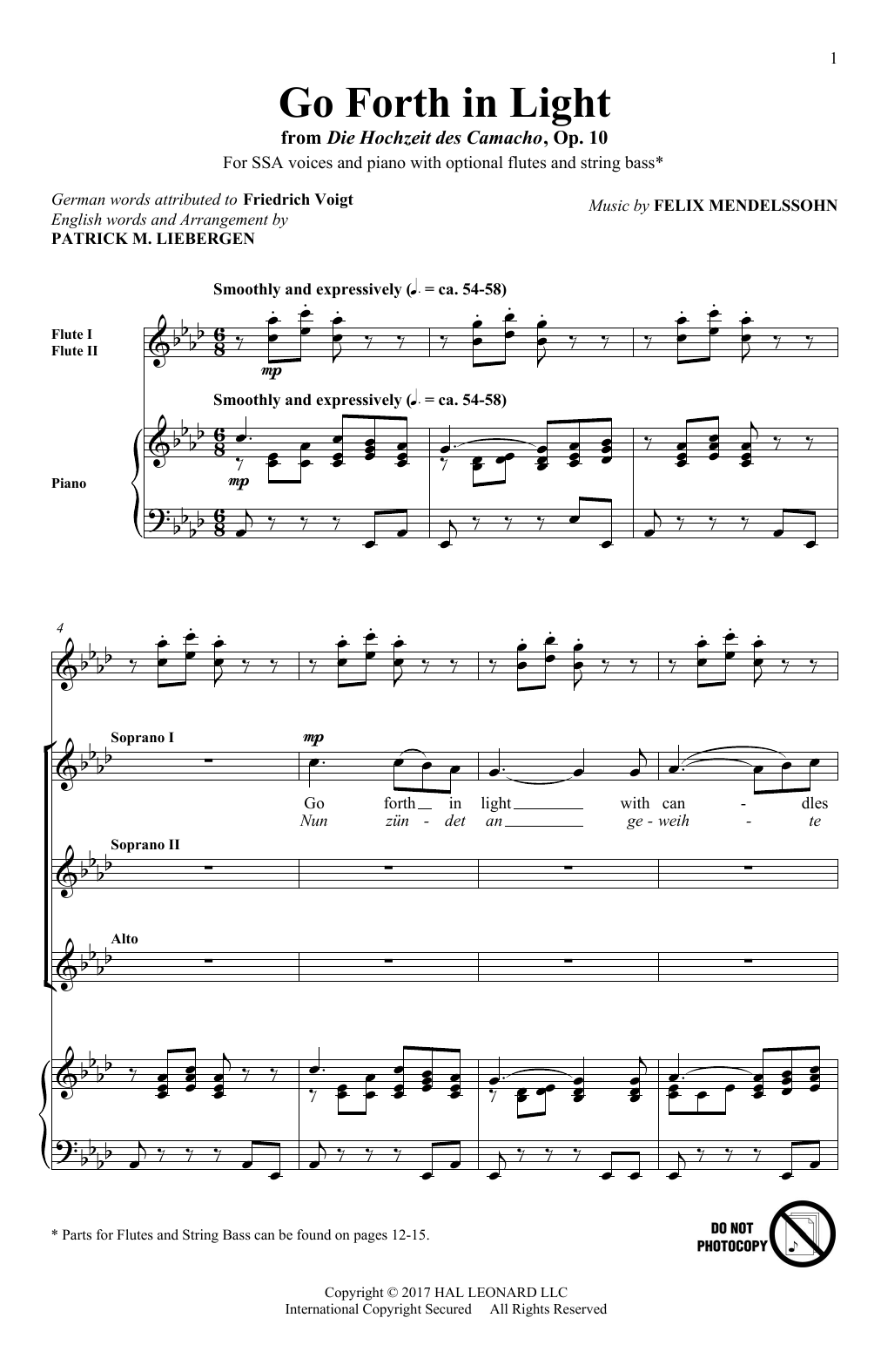 Patrick Liebergen Go Forth In Light! sheet music notes and chords arranged for SSA Choir