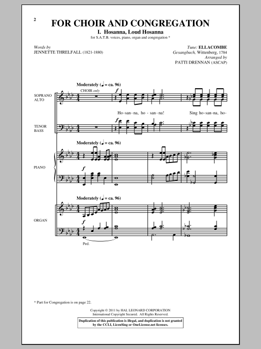 Patti Drennan For Choir And Congregation, Volume 2 sheet music notes and chords arranged for SATB Choir