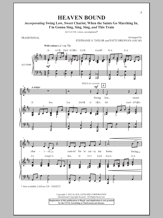 Patti Drennan I'm Gonna Sing, Sing, Sing sheet music notes and chords arranged for SATB Choir