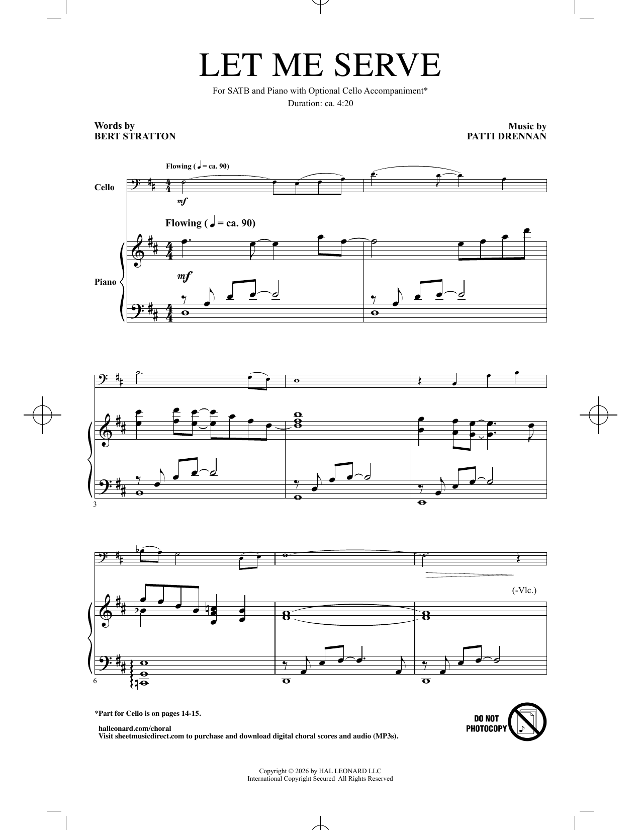 Patti Drennan Let Me Serve sheet music notes and chords arranged for SATB Choir