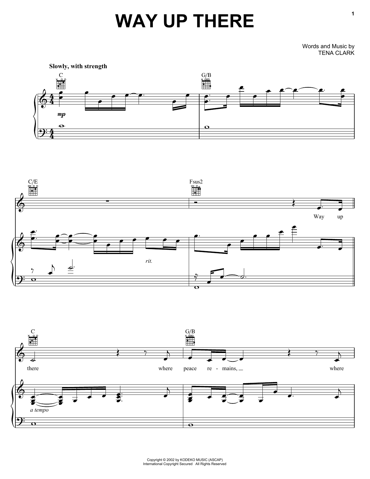 Patti LaBelle Way Up There sheet music notes and chords arranged for Piano, Vocal & Guitar Chords (Right-Hand Melody)