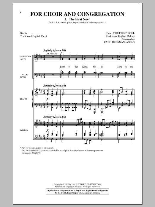Patti Drennan For Choir And Congregation, Volume 3 sheet music notes and chords arranged for Handbells