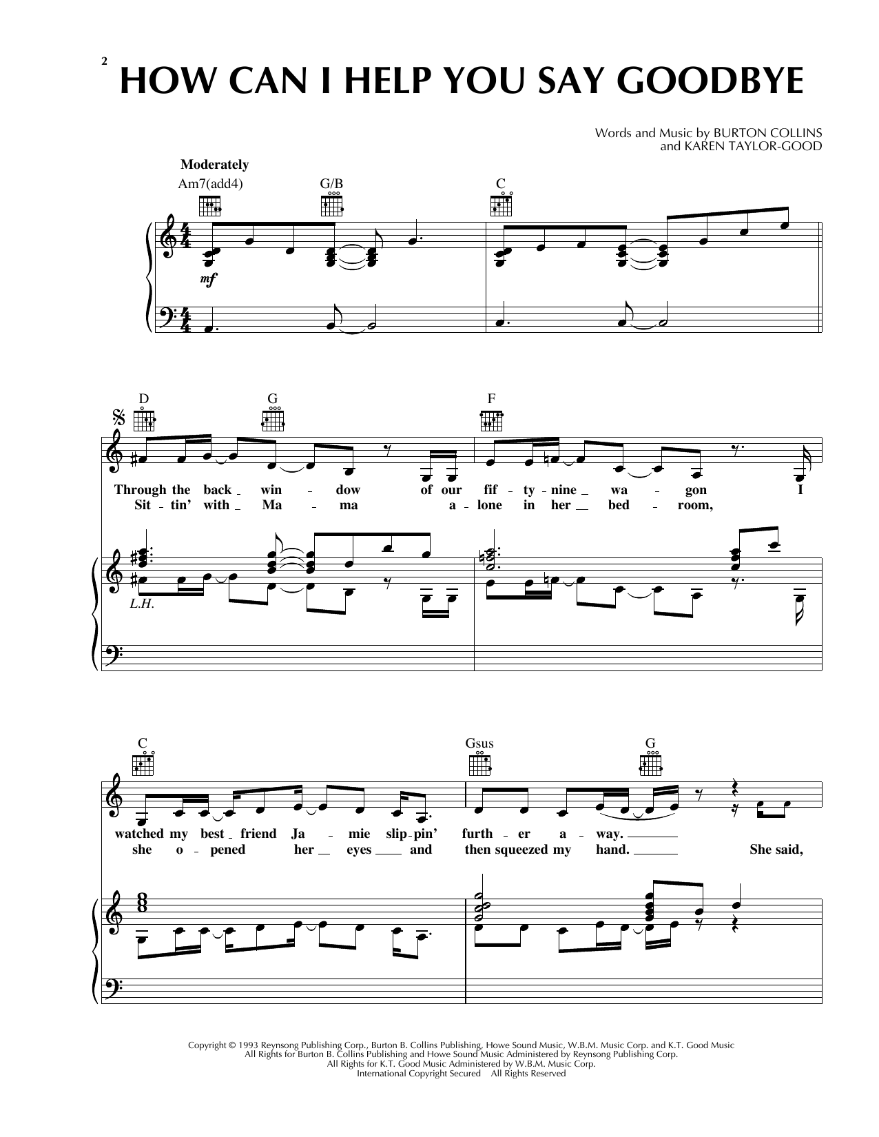 Patty Loveless How Can I Help You Say Goodbye sheet music notes and chords arranged for Piano, Vocal & Guitar Chords (Right-Hand Melody)