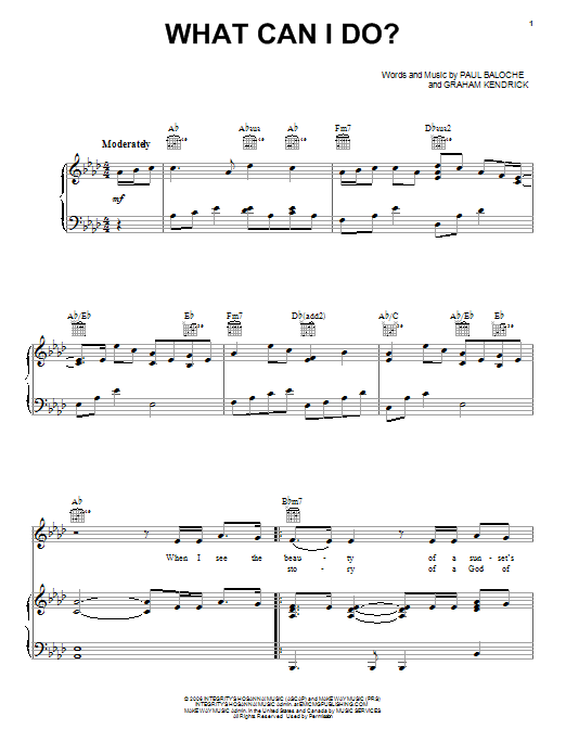 Paul Baloche What Can I Do? sheet music notes and chords arranged for Piano, Vocal & Guitar Chords (Right-Hand Melody)