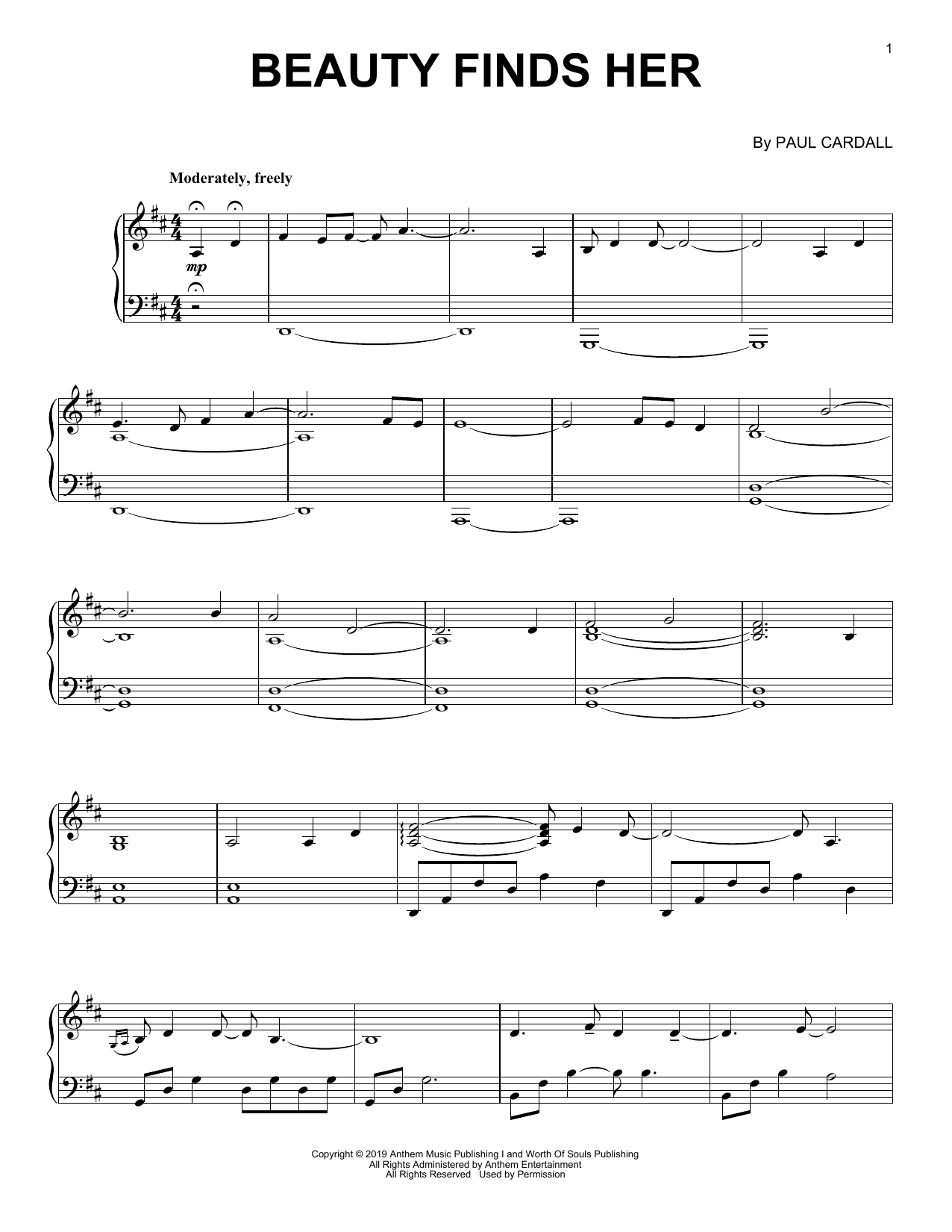 Paul Cardall Beauty Finds Her sheet music notes and chords arranged for Piano Solo