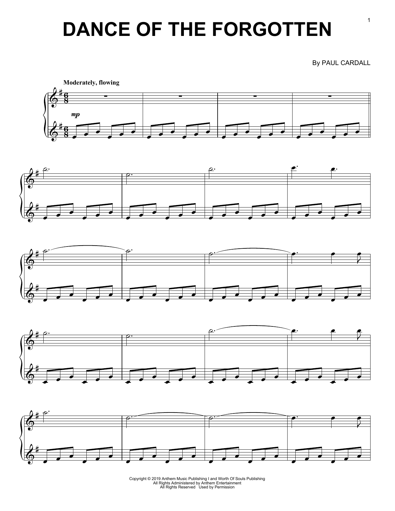 Paul Cardall Dance Of The Forgotten sheet music notes and chords arranged for Piano Solo
