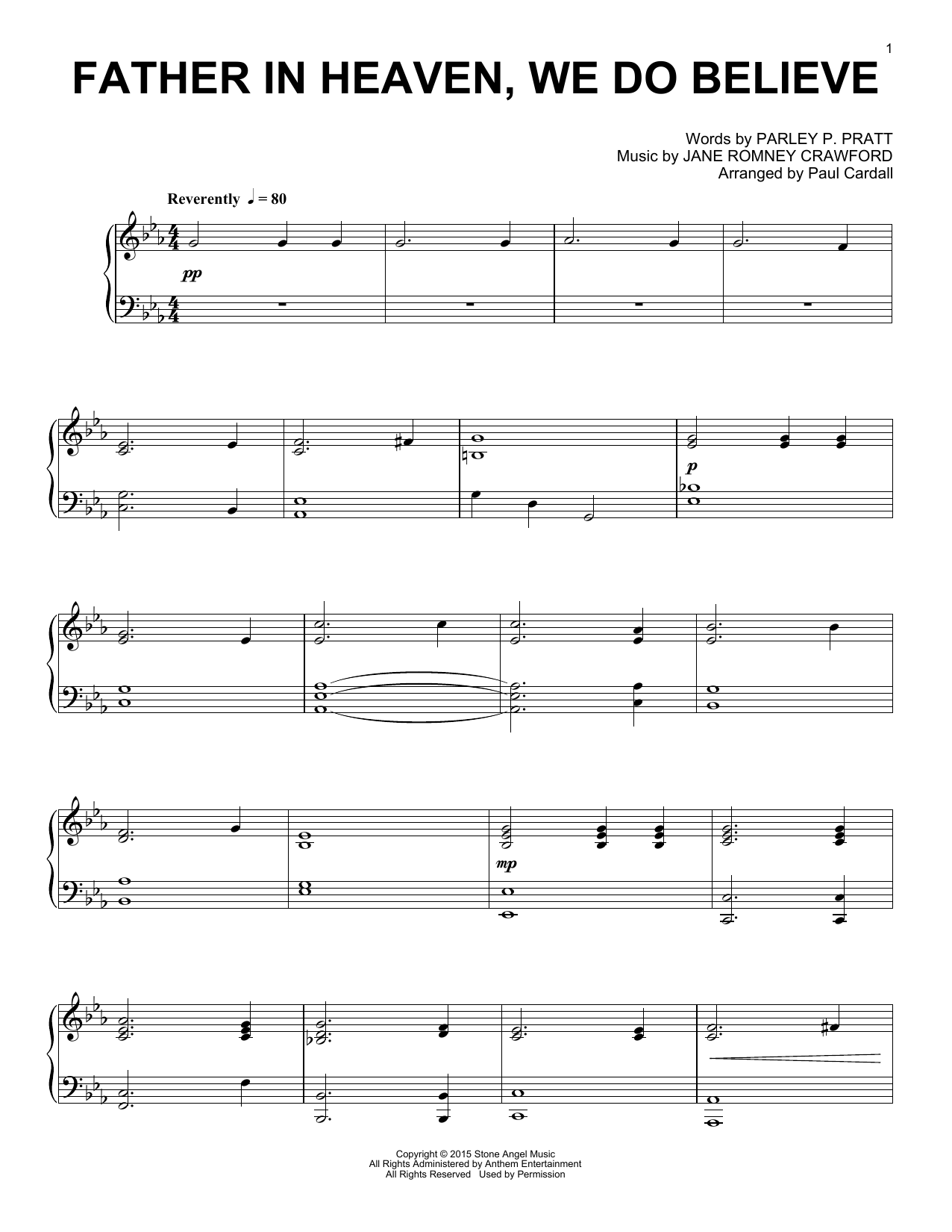 Paul Cardall Father In Heaven, We Do Believe sheet music notes and chords arranged for Piano Solo