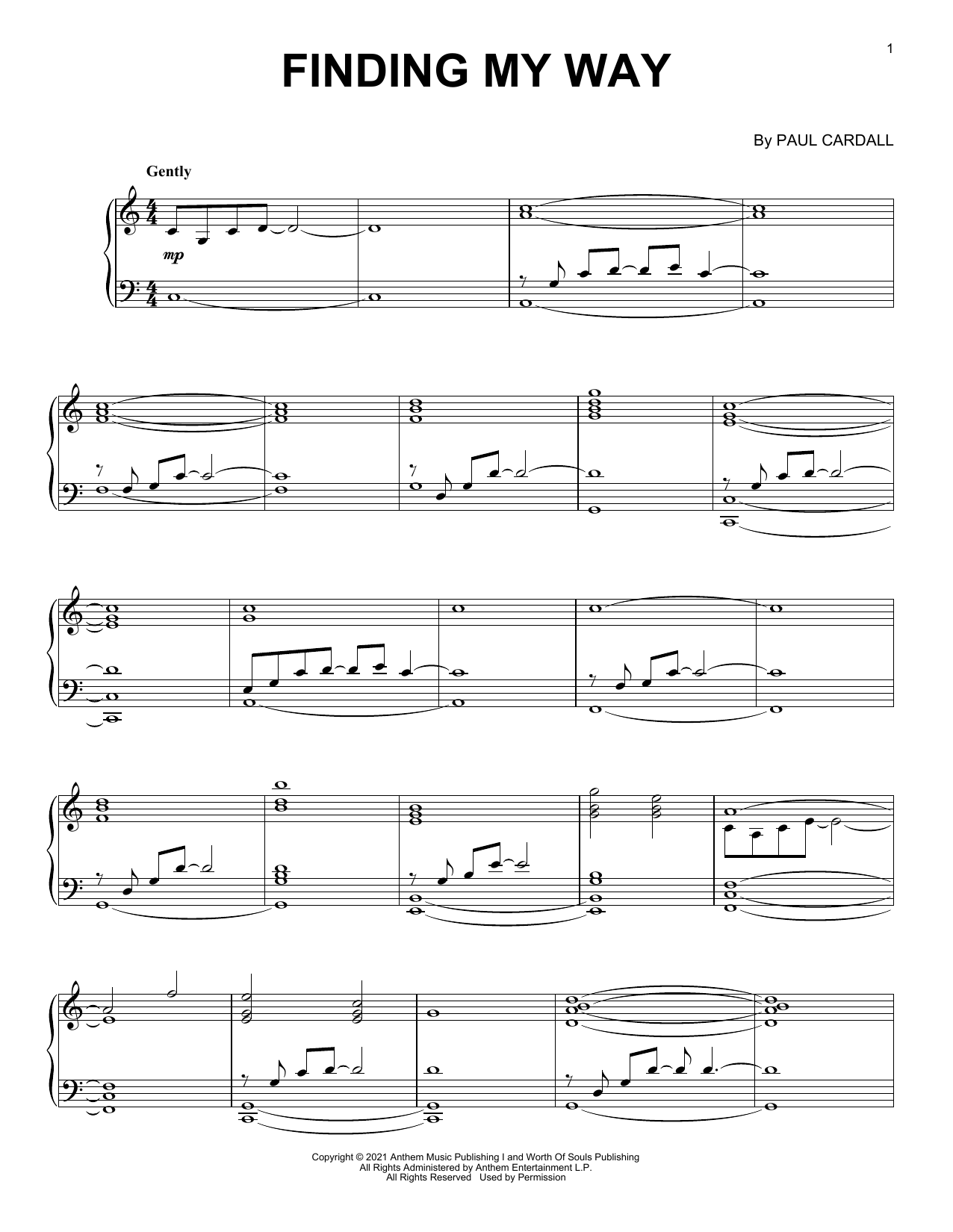 Paul Cardall Finding My Way sheet music notes and chords arranged for Piano Solo