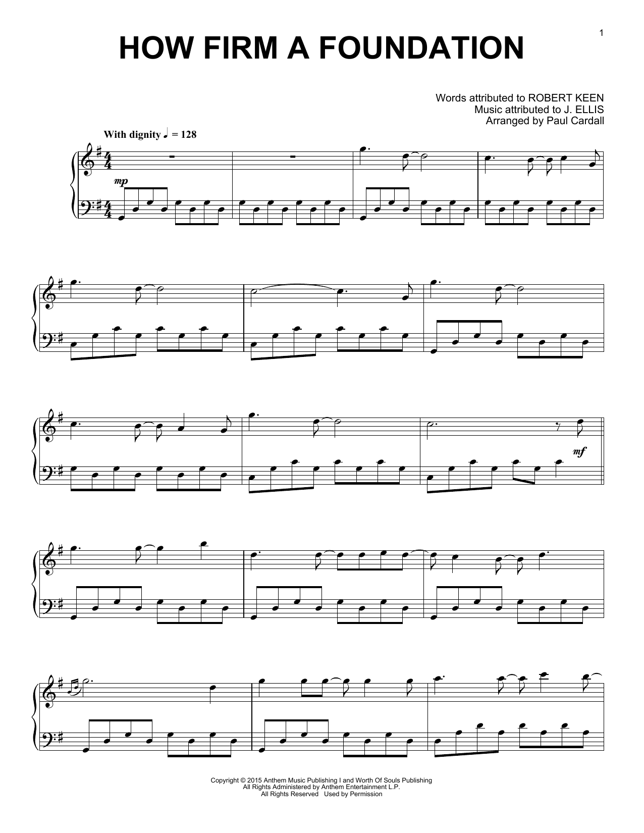 Paul Cardall How Firm A Foundation sheet music notes and chords arranged for Piano Solo