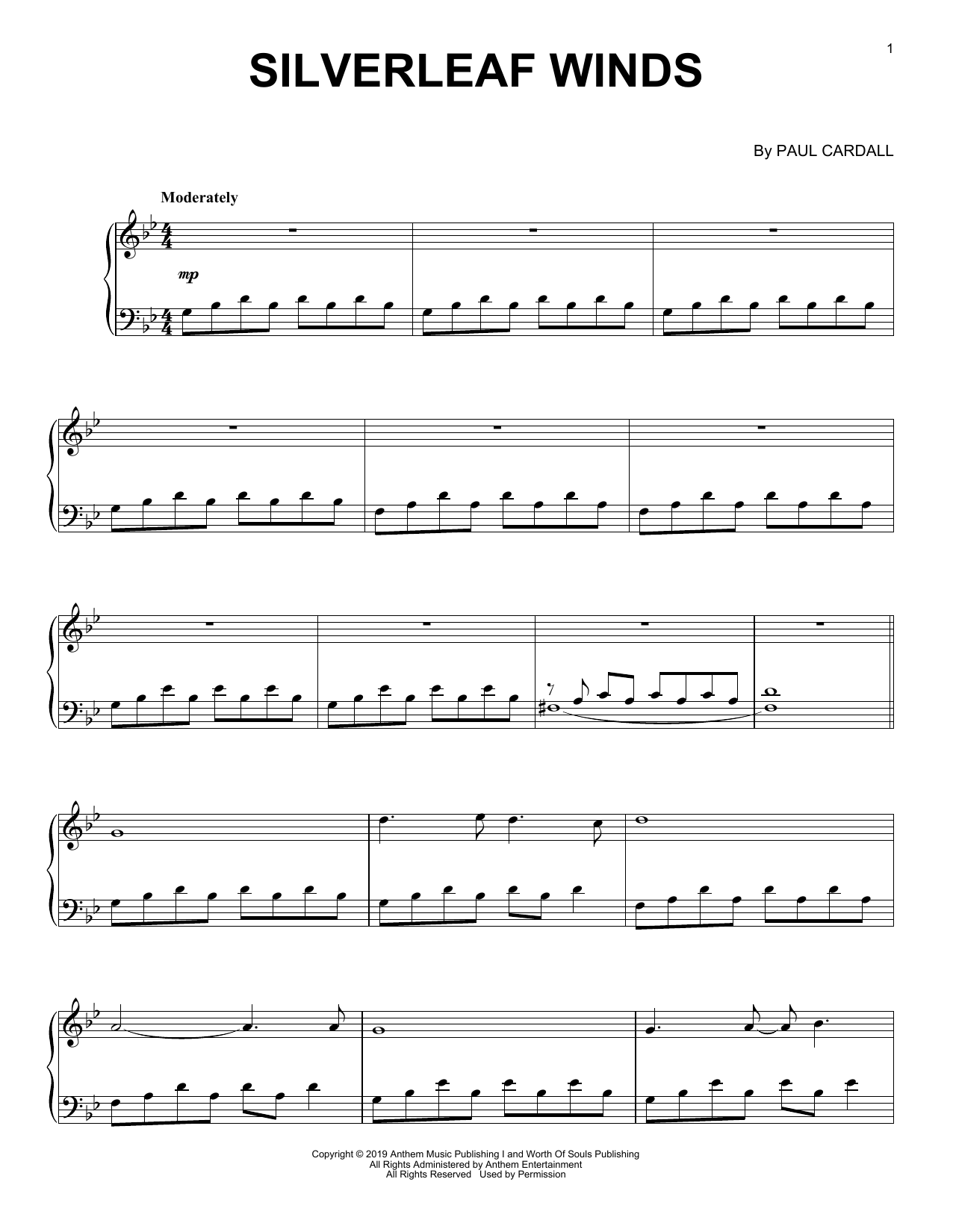 Paul Cardall Silverleaf Winds sheet music notes and chords arranged for Piano Solo