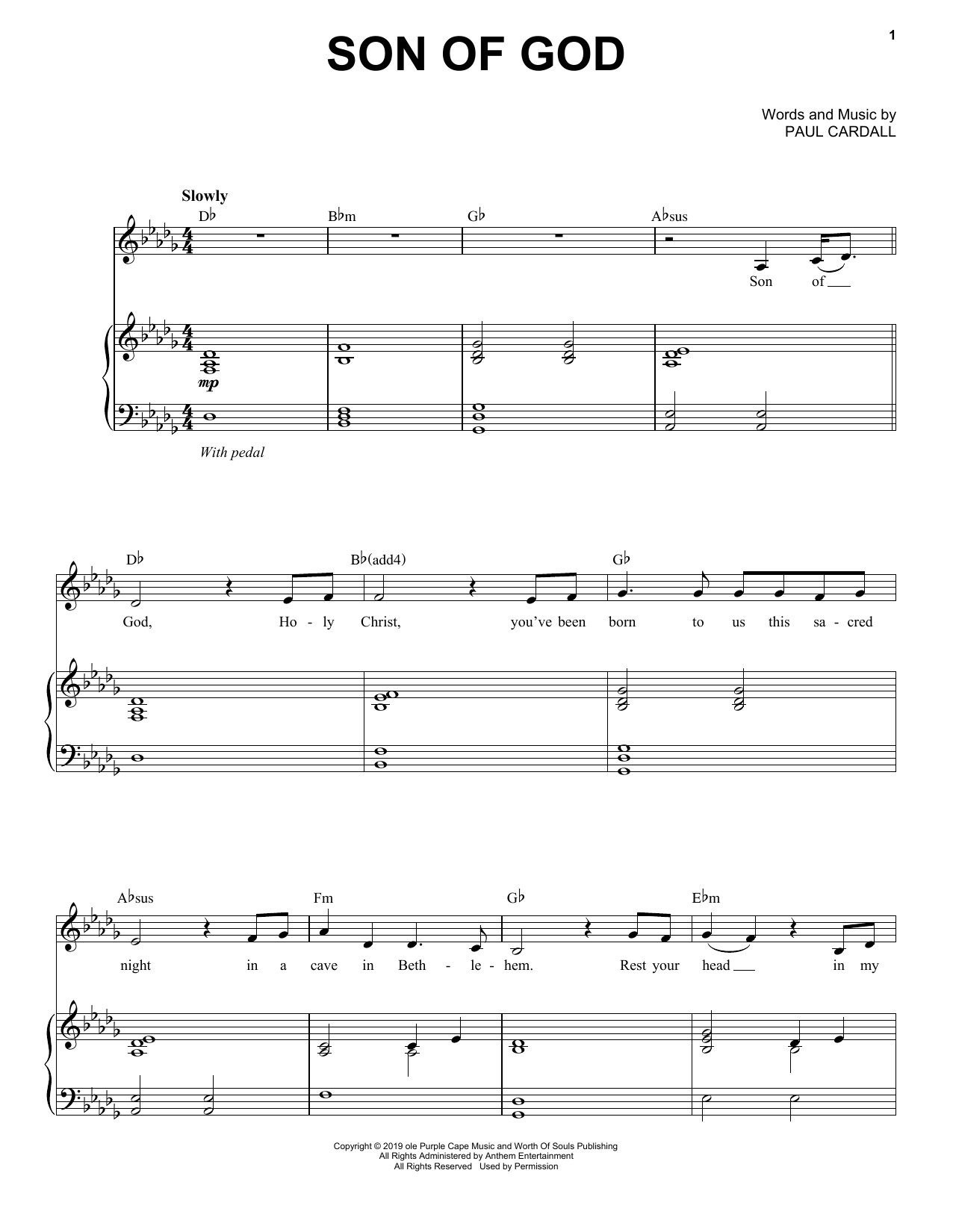 Paul Cardall Son Of God (feat. Patrice Tipoki) sheet music notes and chords arranged for Piano Solo