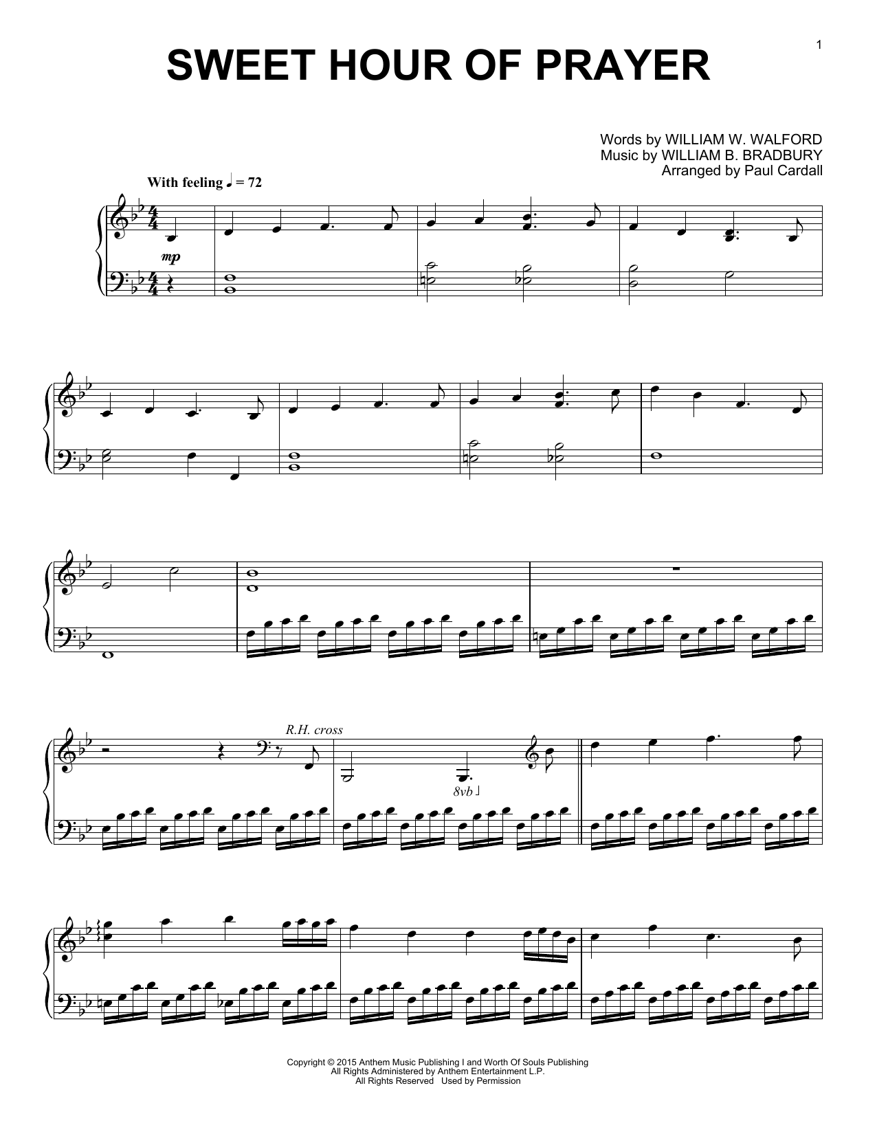 Paul Cardall Sweet Hour Of Prayer sheet music notes and chords arranged for Piano Solo