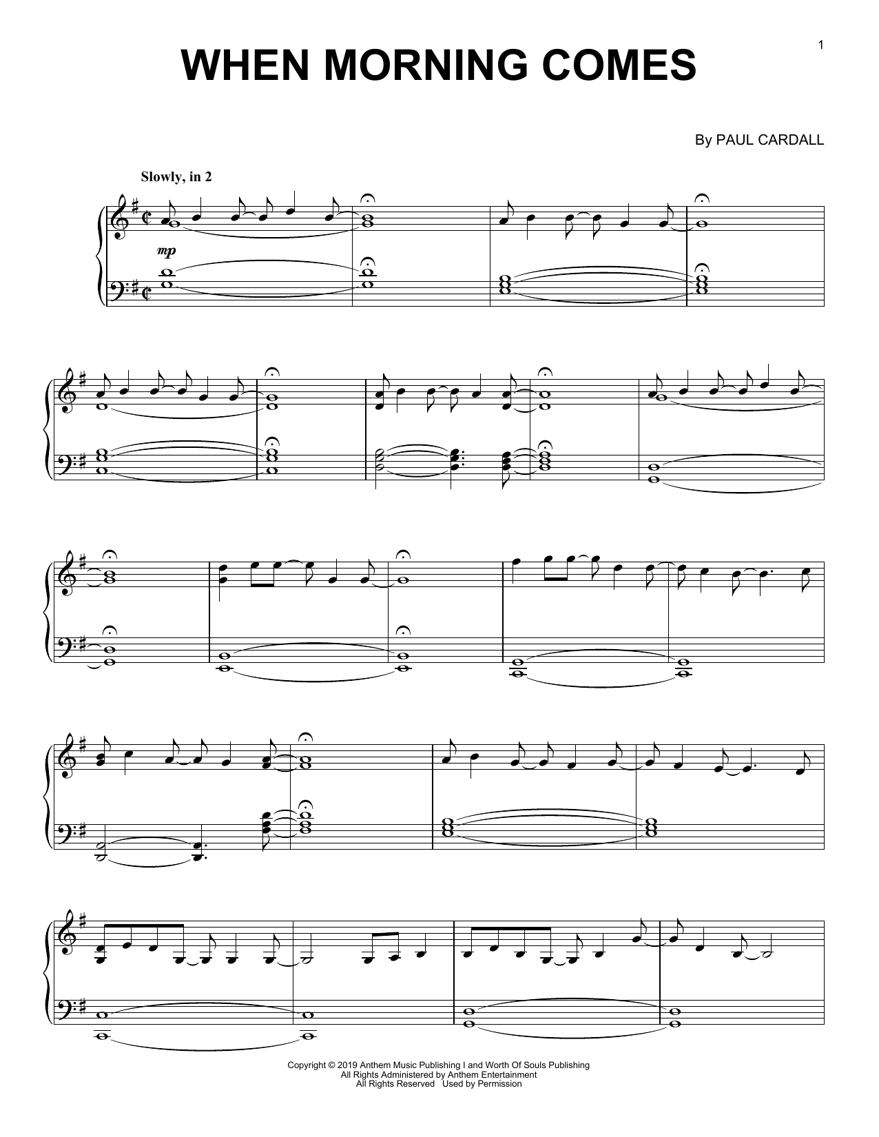 Paul Cardall When Morning Comes sheet music notes and chords arranged for Easy Piano