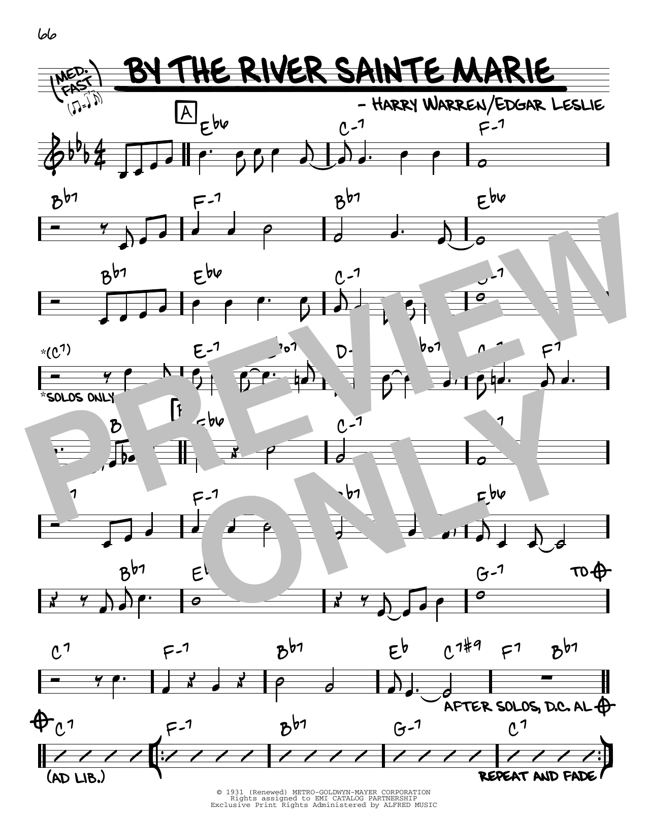 Paul Desmond By The River Sainte Marie sheet music notes and chords arranged for Real Book – Melody & Chords