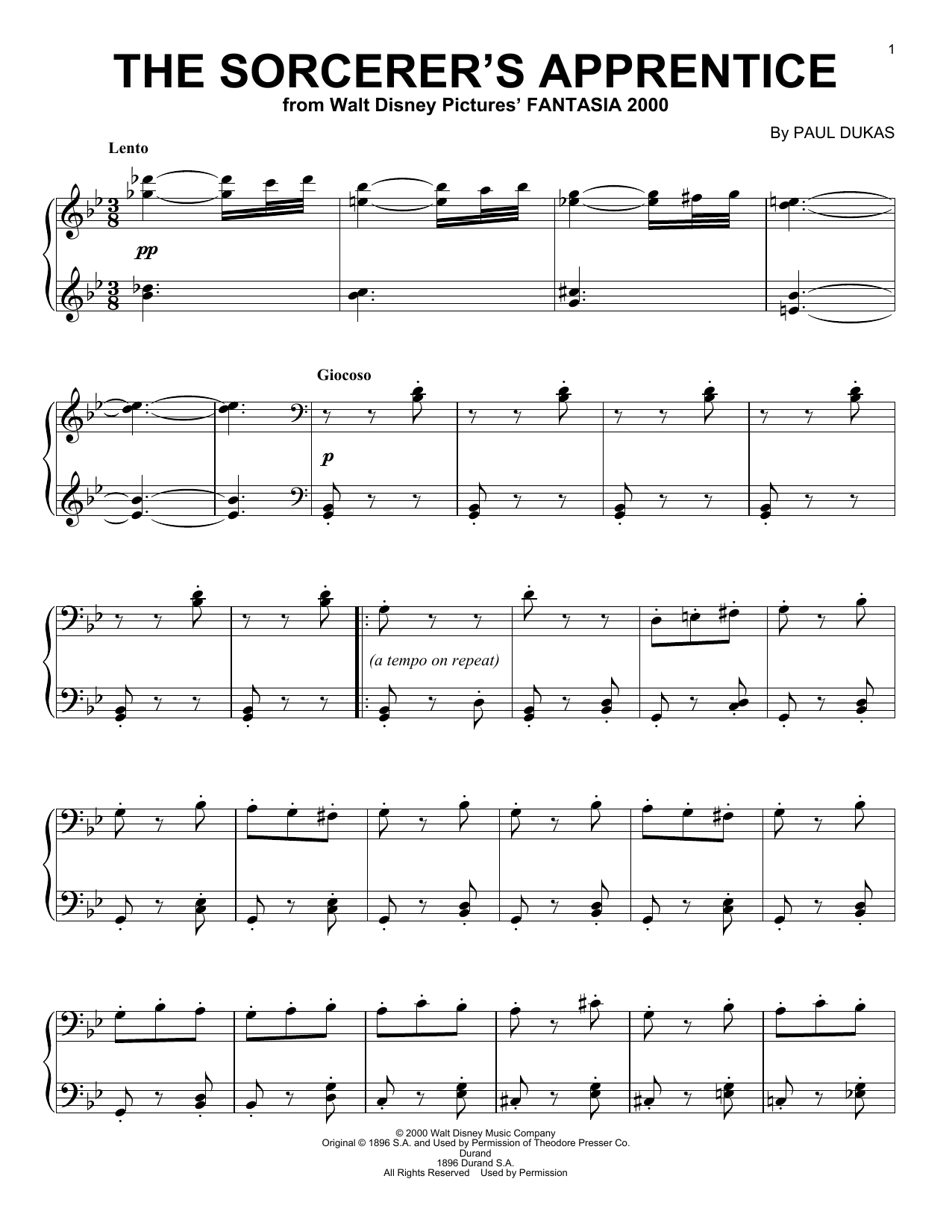 Paul Dukas The Sorcerer's Apprentice sheet music notes and chords arranged for Clarinet Solo
