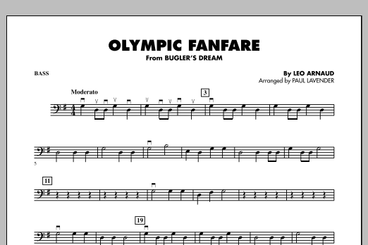Paul Lavender Olympic Fanfare (Bugler's Dream) - Bass sheet music notes and chords arranged for Orchestra