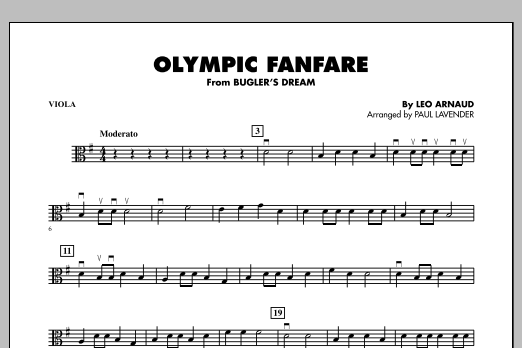 Paul Lavender Olympic Fanfare (Bugler's Dream) - Viola sheet music notes and chords arranged for Orchestra