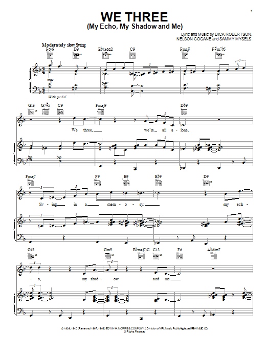 Paul McCartney We Three (My Echo, My Shadow And Me) sheet music notes and chords arranged for Piano, Vocal & Guitar Chords (Right-Hand Melody)
