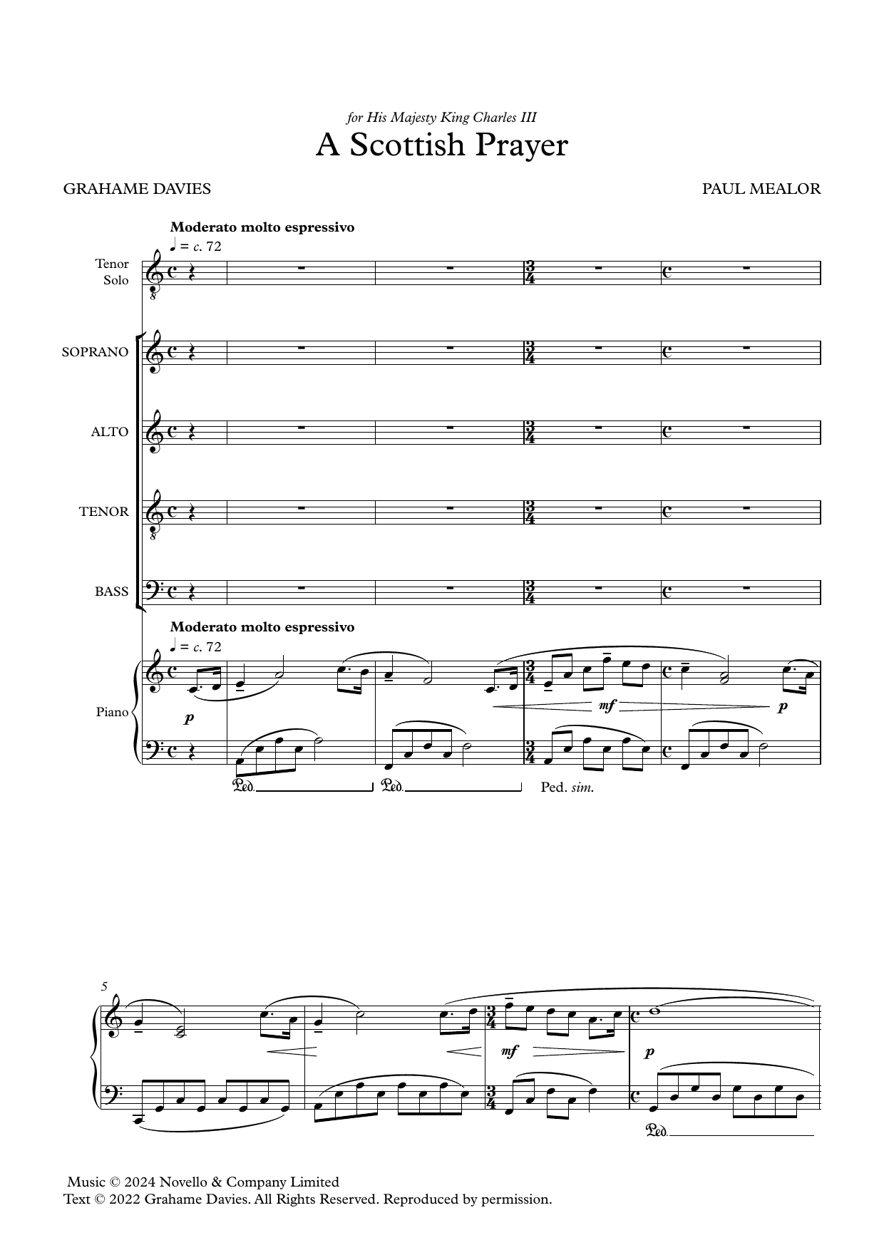 Paul Mealor A Scottish Prayer sheet music notes and chords arranged for SATB Choir