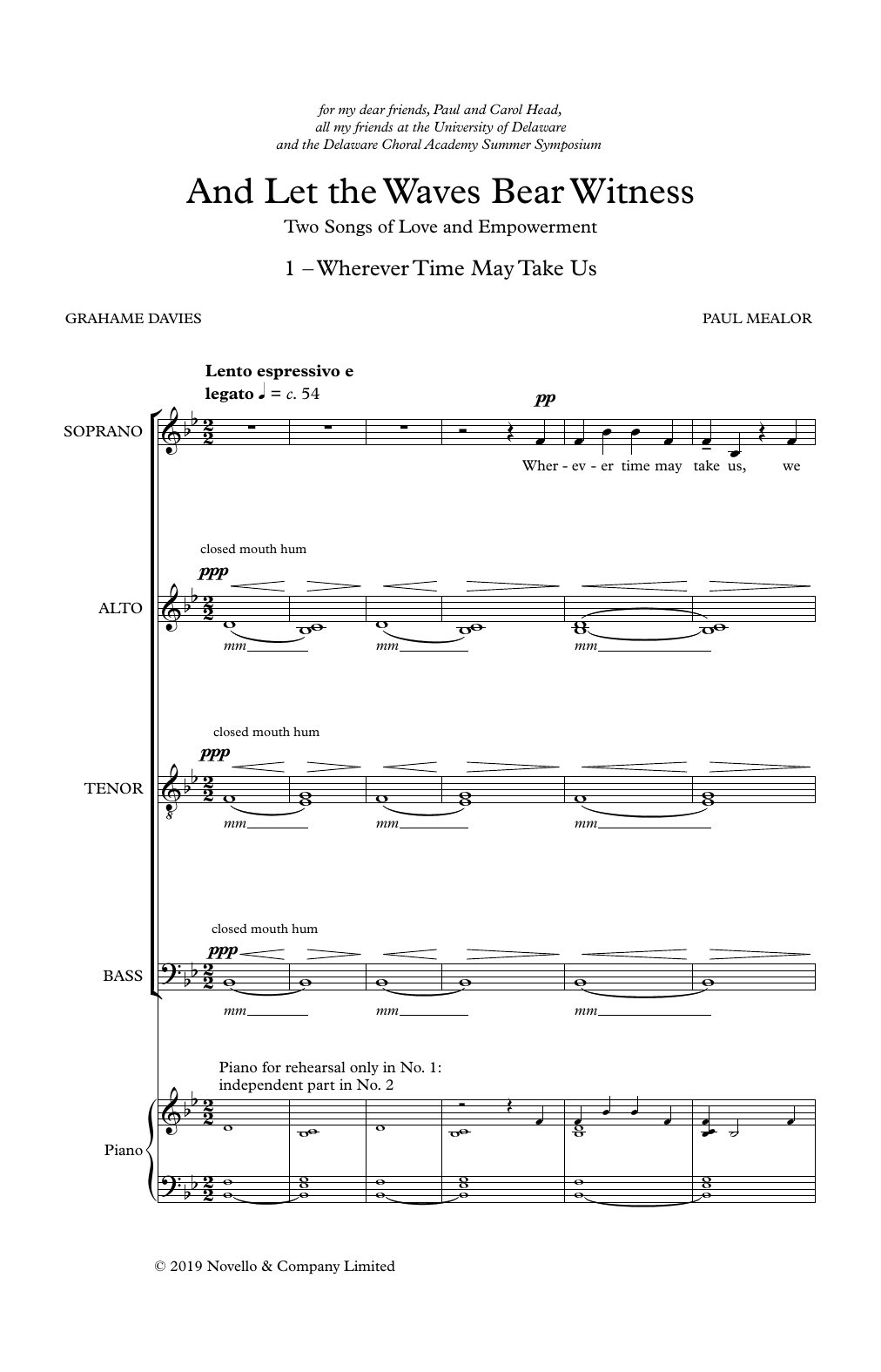 Paul Mealor And Let The Waves Bear Witness sheet music notes and chords arranged for SATB Choir