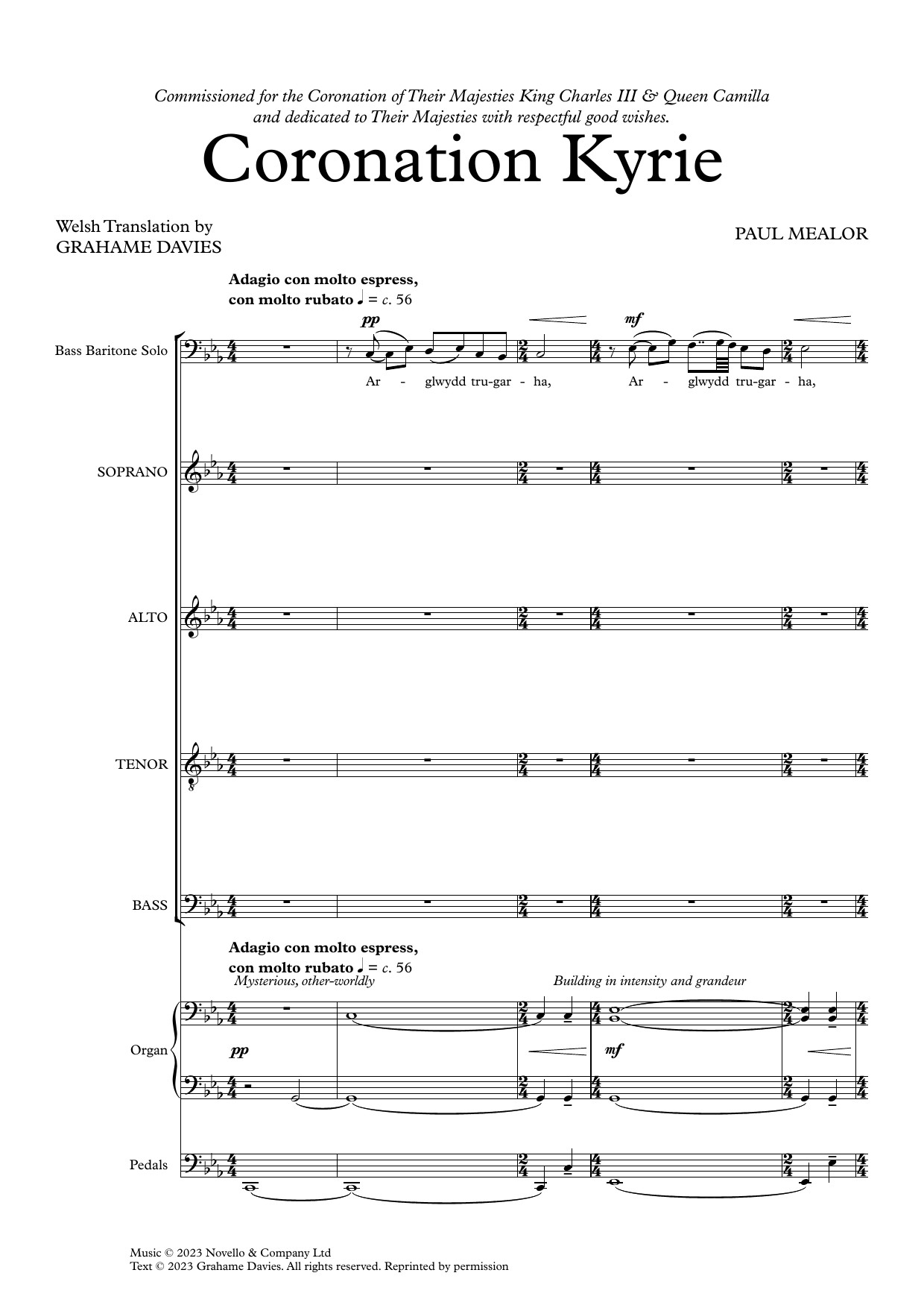 Paul Mealor Coronation Kyrie sheet music notes and chords arranged for SATB Choir