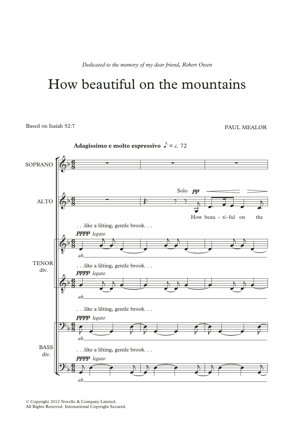 Paul Mealor How Beautiful On The Mountains sheet music notes and chords arranged for SATB Choir