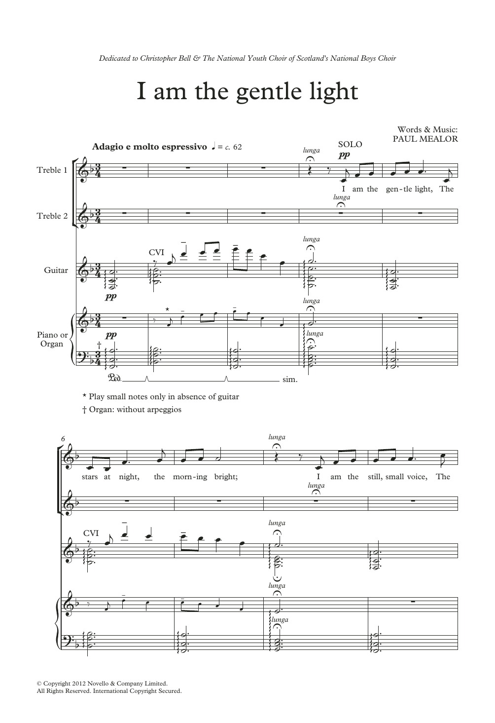Paul Mealor I Am The Gentle Light sheet music notes and chords arranged for Choir