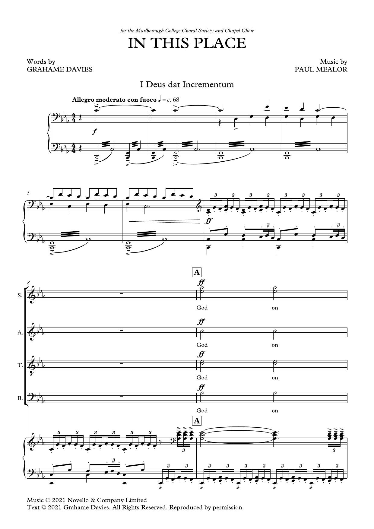 Paul Mealor In This Place sheet music notes and chords arranged for SATB Choir