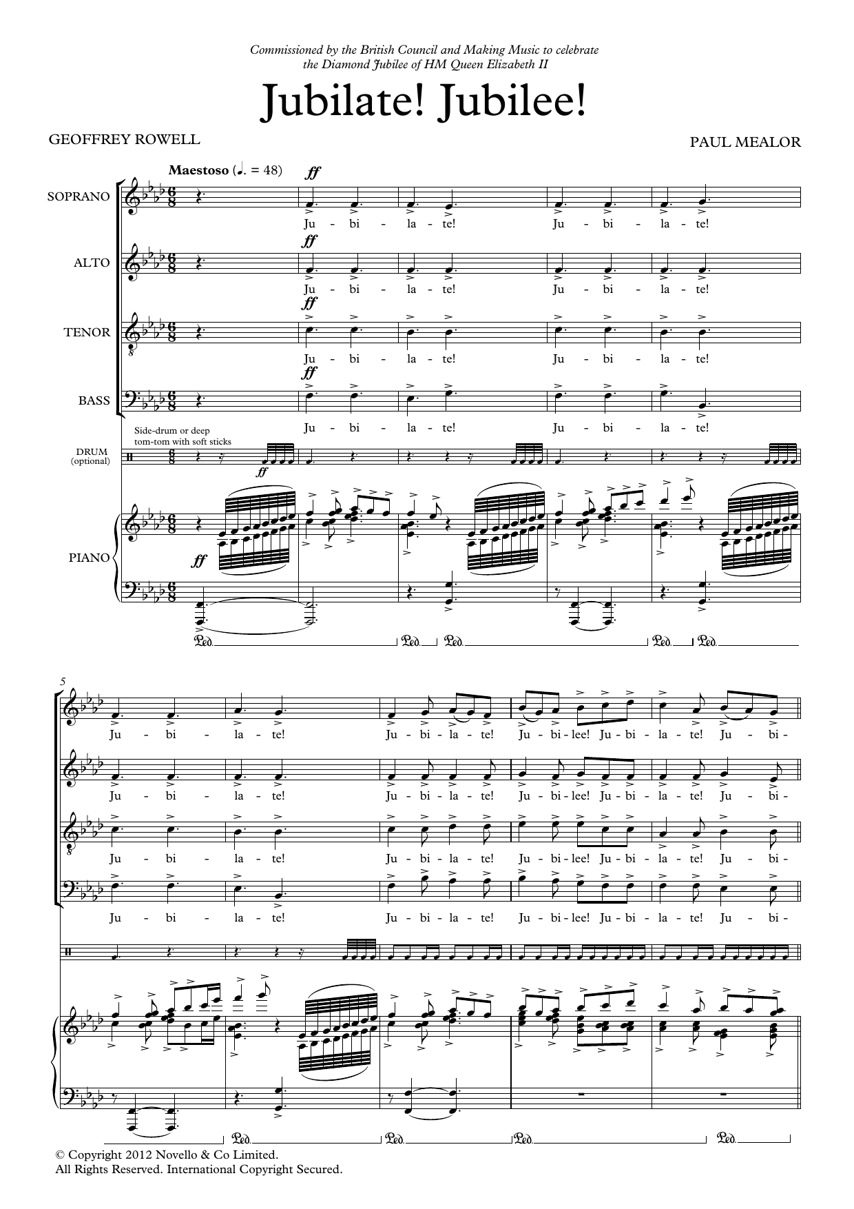 Paul Mealor Jubilate! Jubilee! sheet music notes and chords arranged for Choir