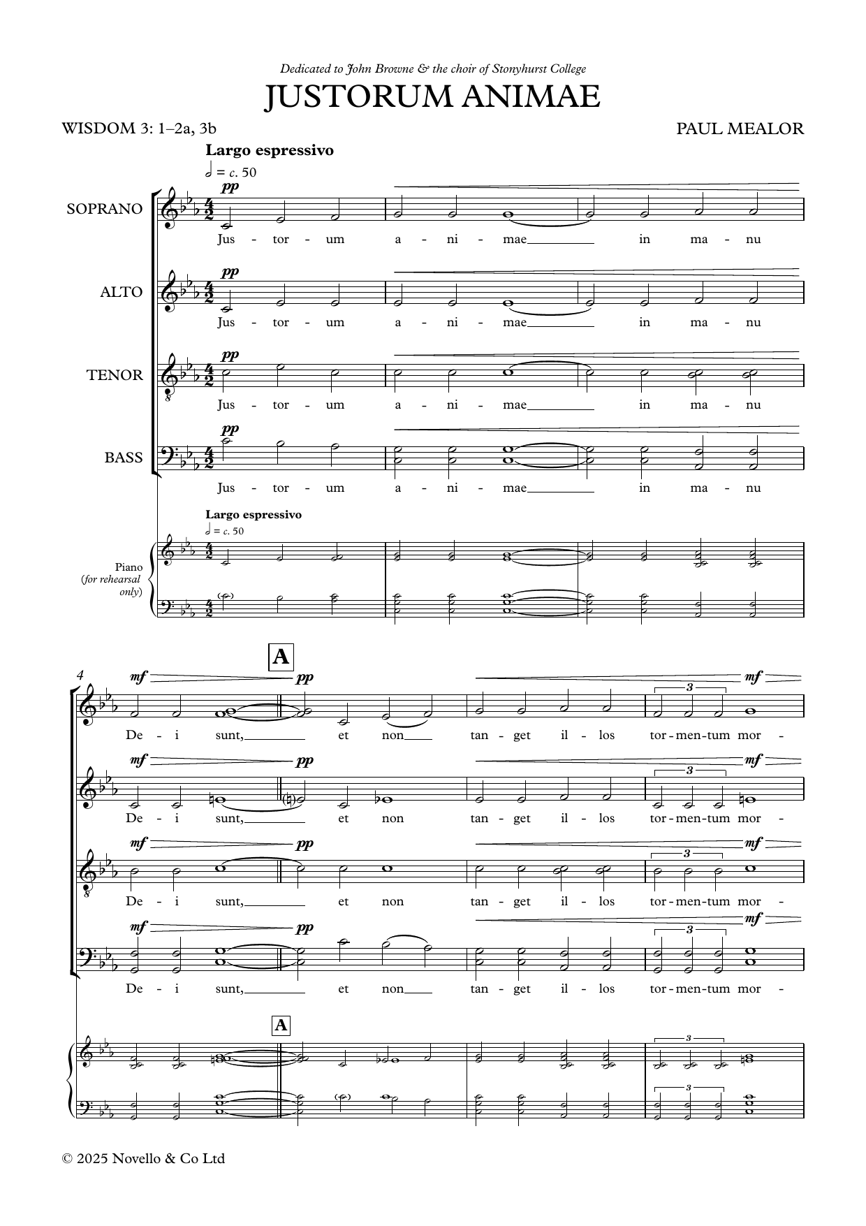 Paul Mealor Justorum Animae sheet music notes and chords arranged for SATB Choir