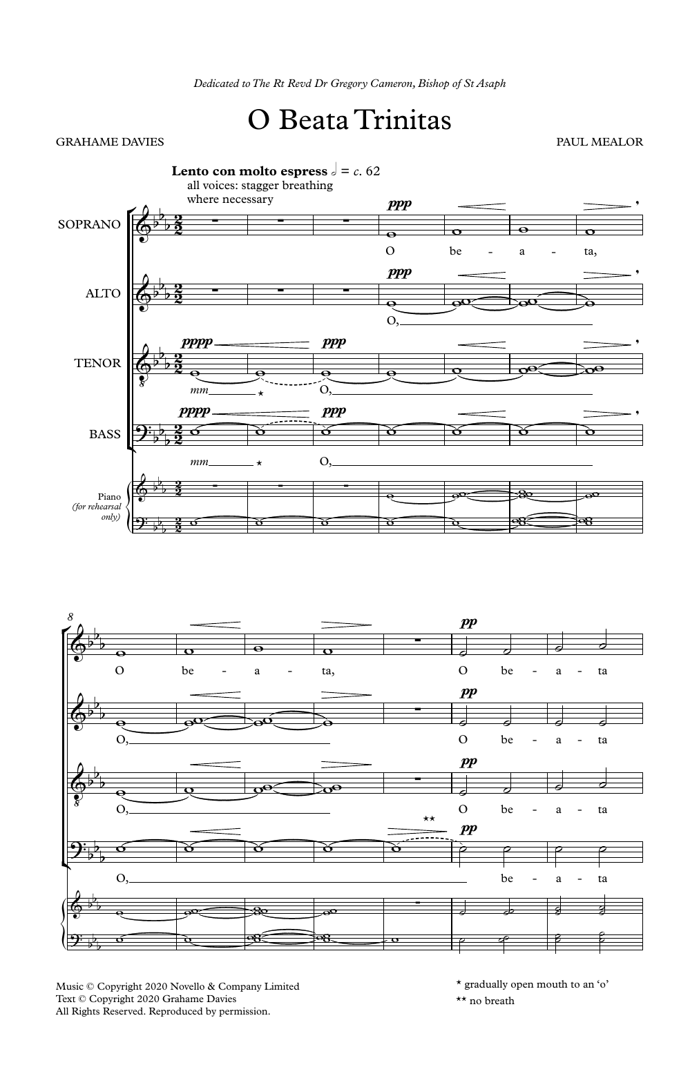 Paul Mealor O Beata Trinitas sheet music notes and chords arranged for SATB Choir
