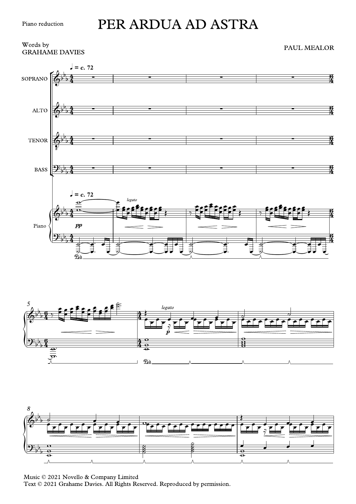 Paul Mealor Per Ardua Ad Astra sheet music notes and chords arranged for SATB Choir