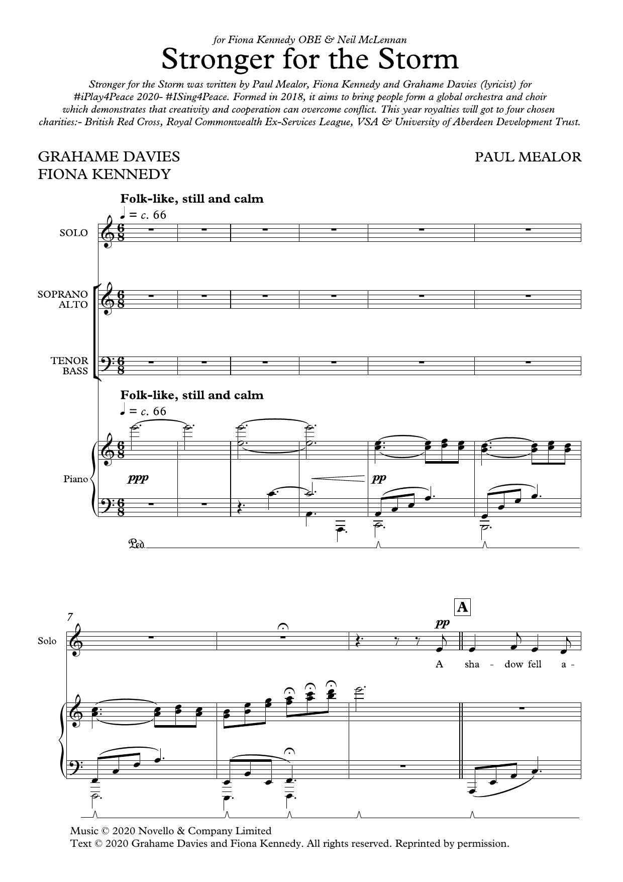 Paul Mealor Stronger For The Storm (Vocal score) sheet music notes and chords arranged for SATB Choir
