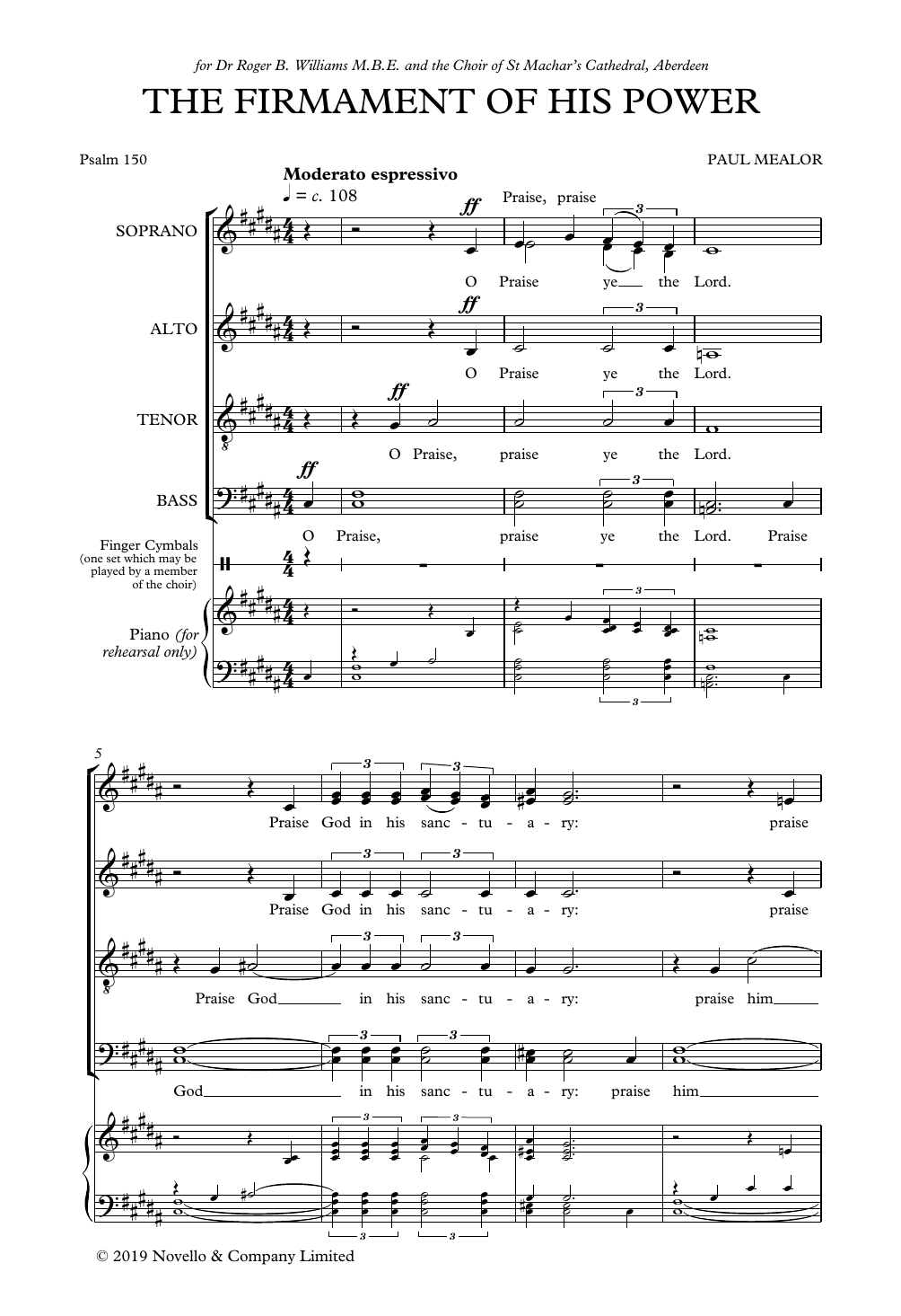 Paul Mealor The Firmament Of His Power sheet music notes and chords arranged for SATB Choir