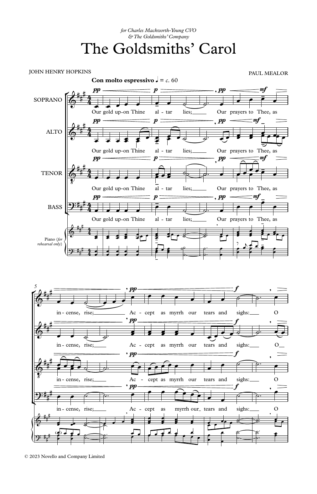 Paul Mealor The Goldsmiths' Carol sheet music notes and chords arranged for SATB Choir