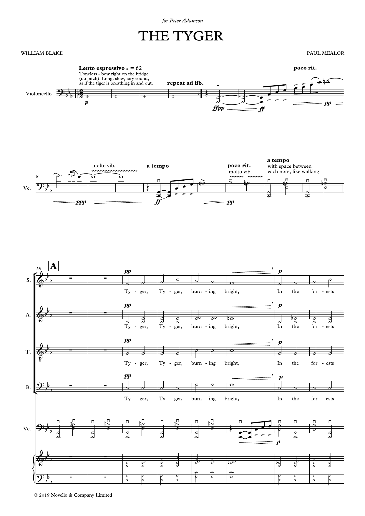 Paul Mealor The Tyger sheet music notes and chords arranged for SATB Choir