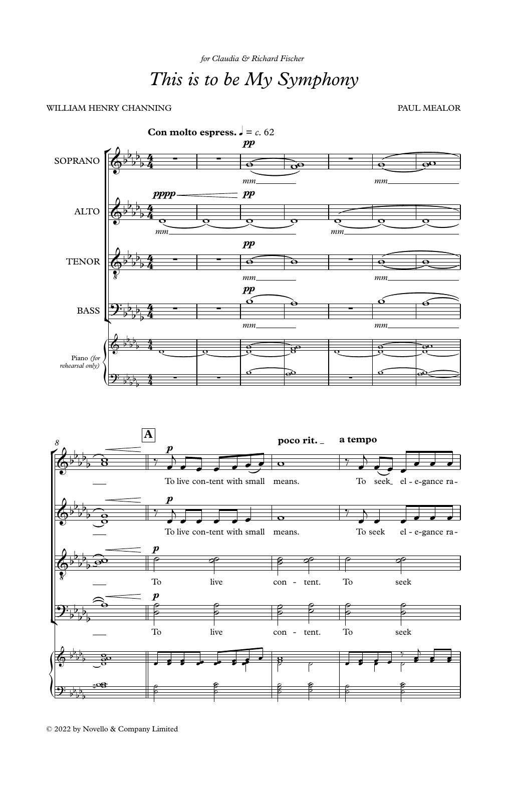 Paul Mealor This Is To Be My Symphony sheet music notes and chords arranged for Choir
