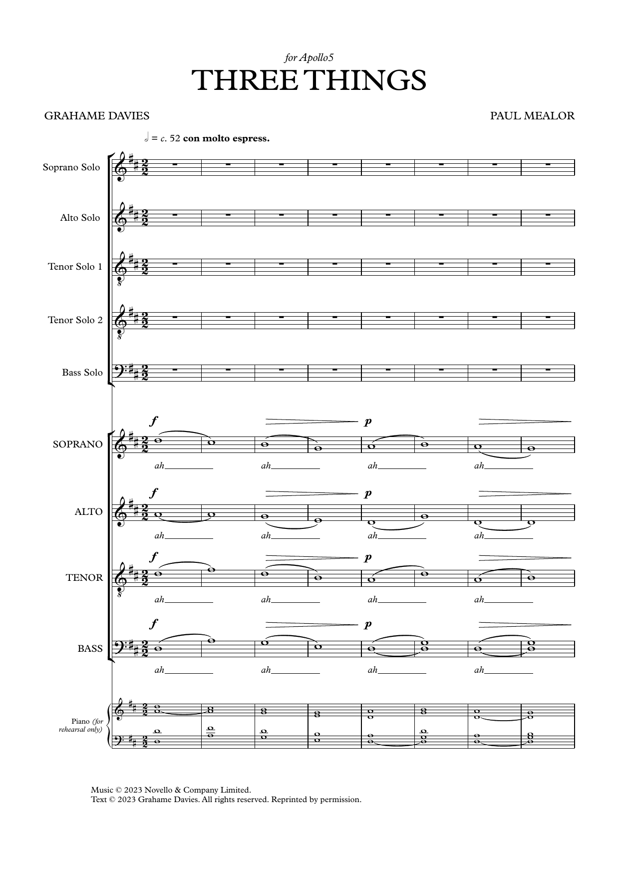 Paul Mealor Three Things sheet music notes and chords arranged for SATB Choir