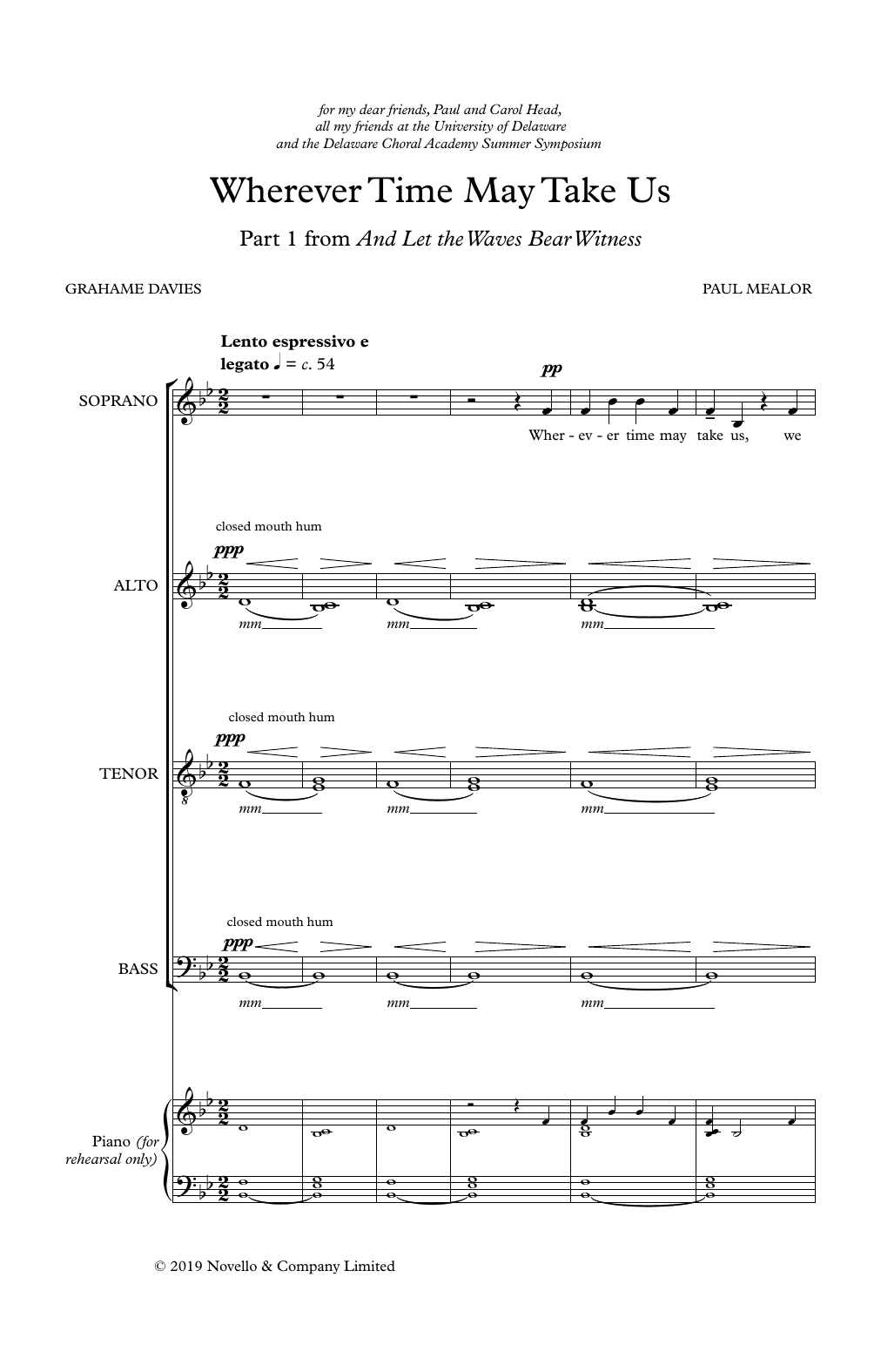 Paul Mealor Wherever Time May Take Us sheet music notes and chords arranged for SATB Choir
