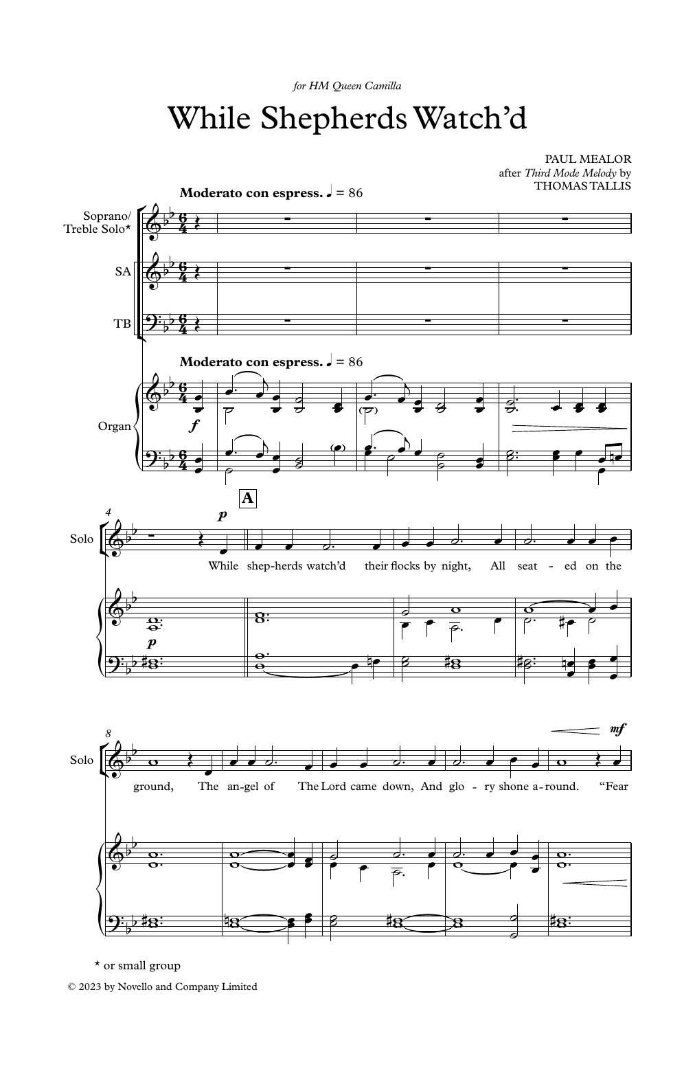 Paul Mealor While Shepherds Watch'd sheet music notes and chords arranged for SATB Choir