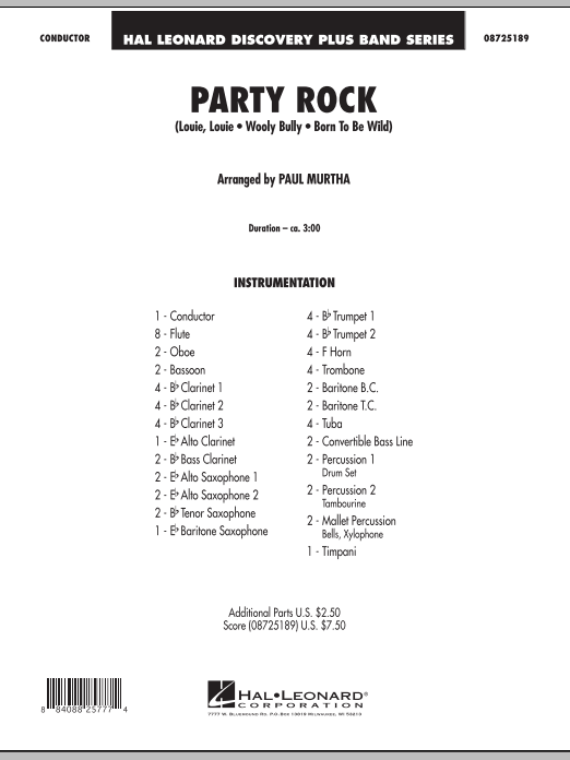 Paul Murtha Party Rock - Full Score sheet music notes and chords arranged for Concert Band