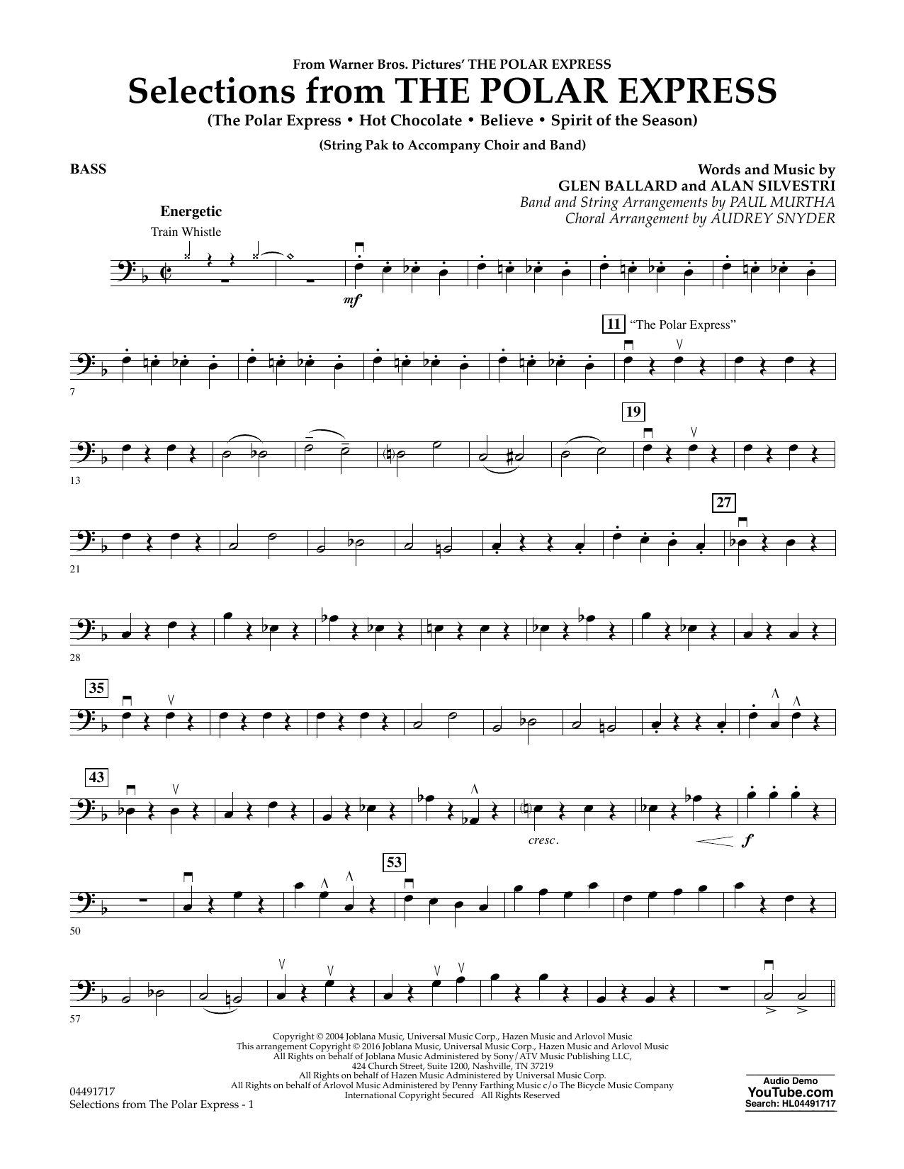Paul Murtha The Polar Express - Bass sheet music notes and chords arranged for Orchestra