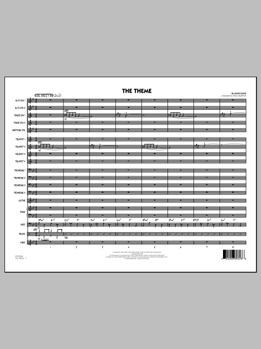 Paul Murtha The Theme - Conductor Score (Full Score) sheet music notes and chords arranged for Jazz Ensemble