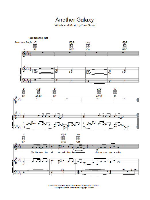 Paul Simon Another Galaxy sheet music notes and chords arranged for Guitar Chords/Lyrics