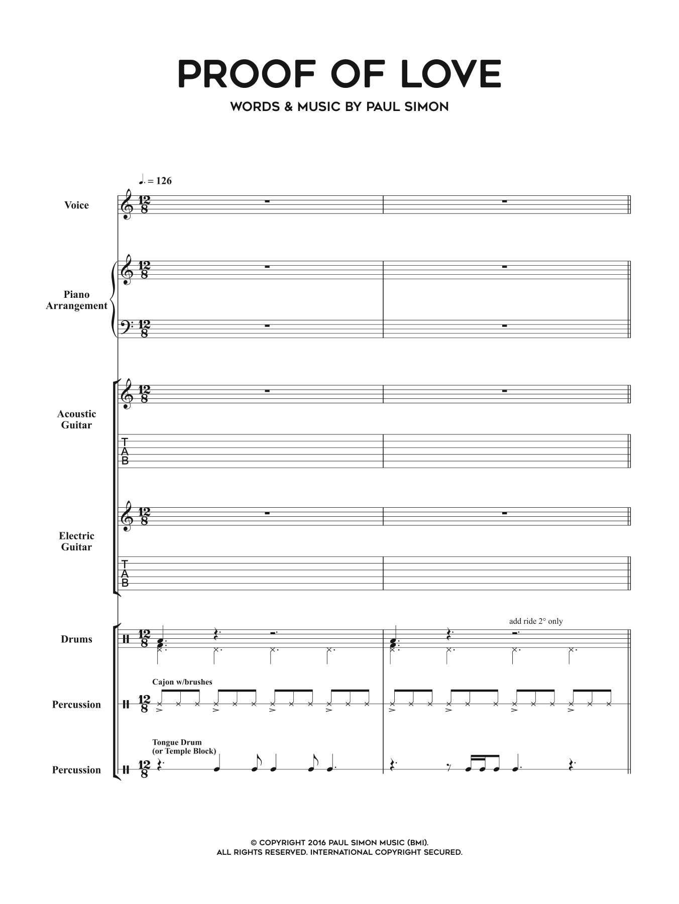 Paul Simon Proof Of Love sheet music notes and chords arranged for Piano, Vocal & Guitar Chords