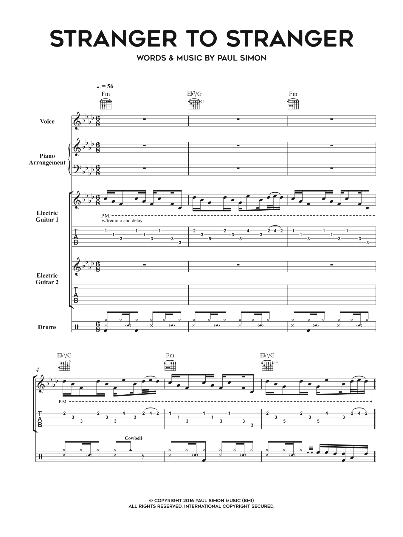 Paul Simon Stranger To Stranger sheet music notes and chords arranged for Piano, Vocal & Guitar Chords
