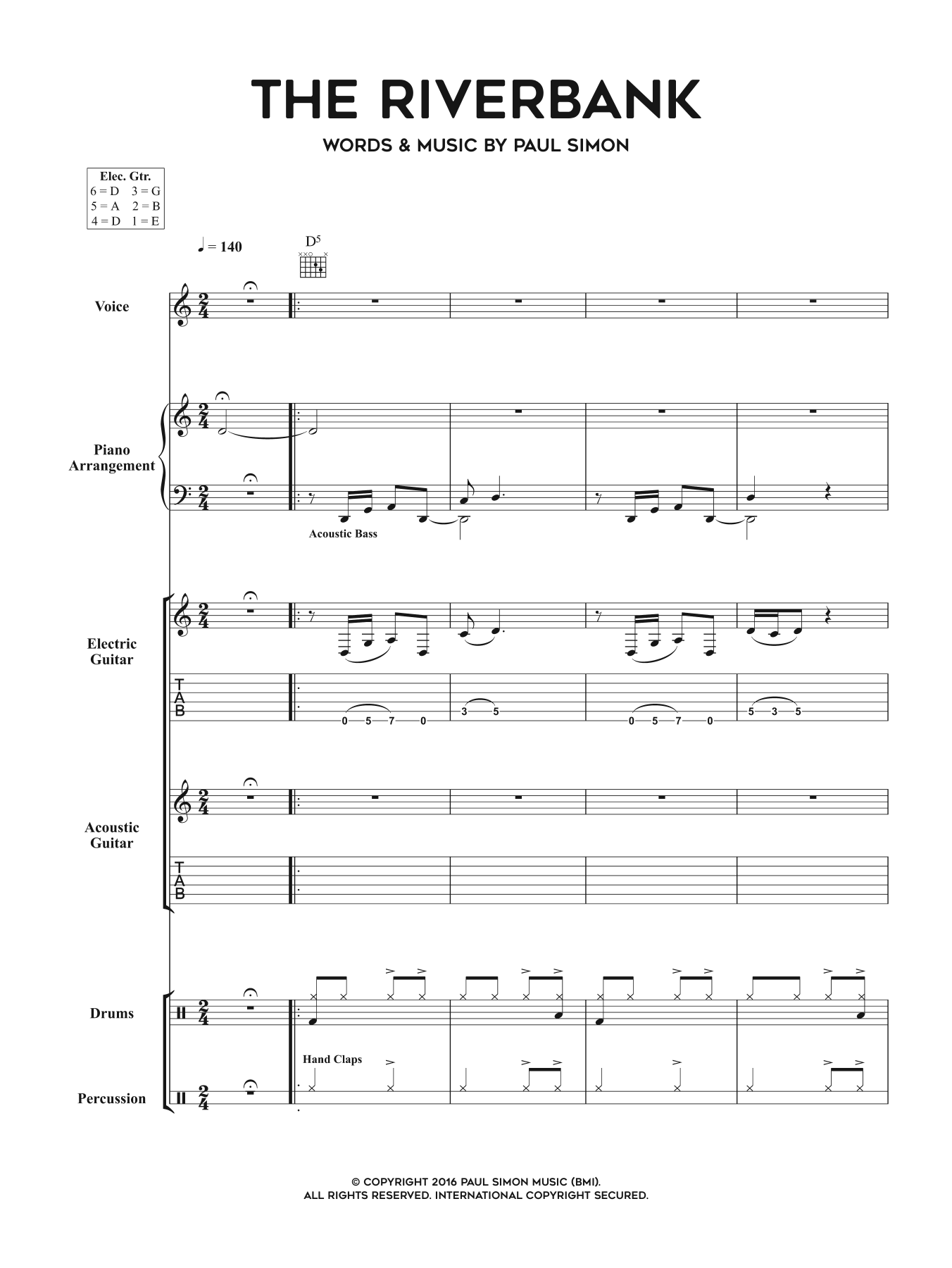 Paul Simon The Riverbank sheet music notes and chords arranged for Piano, Vocal & Guitar Chords